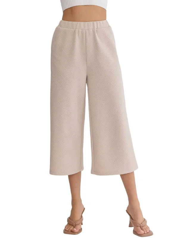 Cropped Pants In Taupe