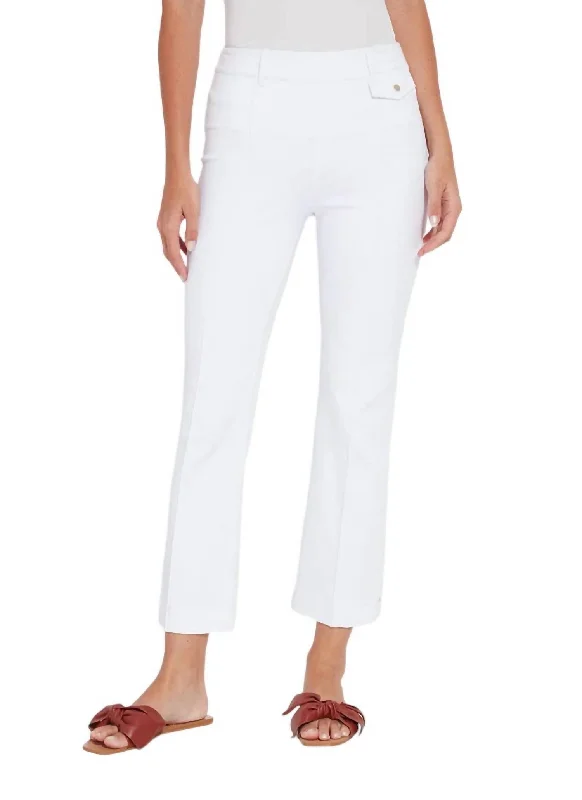 Elle Ankle Flare Denim Pant In White