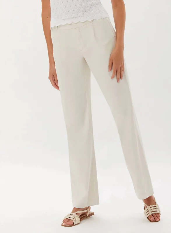 Parsons Belted Wide Leg Pant In Ecru