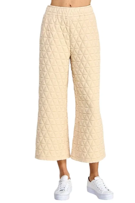 Quilted Flare Pant In Cream