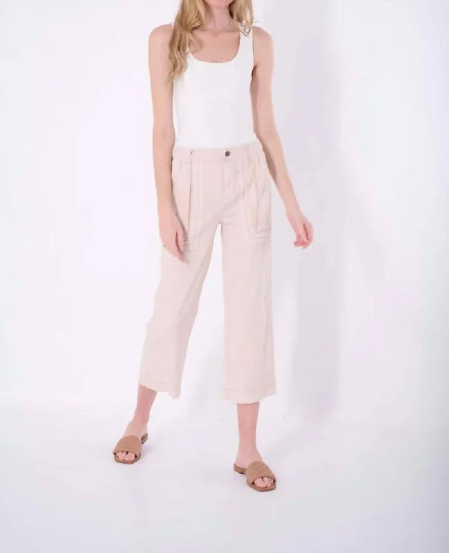 Tori Solid Crop Wide Pant In Blossom