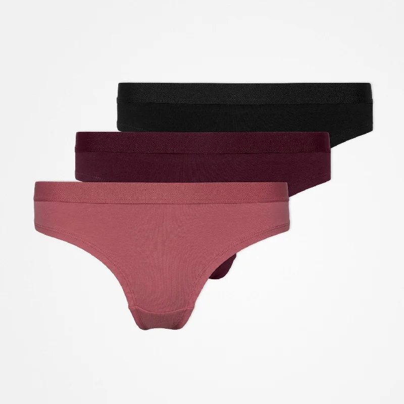 Brazilian Slips mit Gummibund | Mix (Mauve/Weinrot/Schwarz)