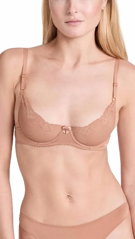 Duet Lace Underwire Demi Bra In Caramel