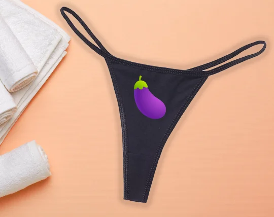 Eggplant Emoji Thong