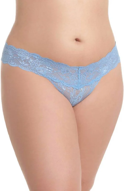 Never Say Never Cutie Thong Panty In Jewel Blue