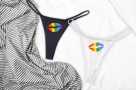 Pride Kiss Thong | Rainbow Lips Panties