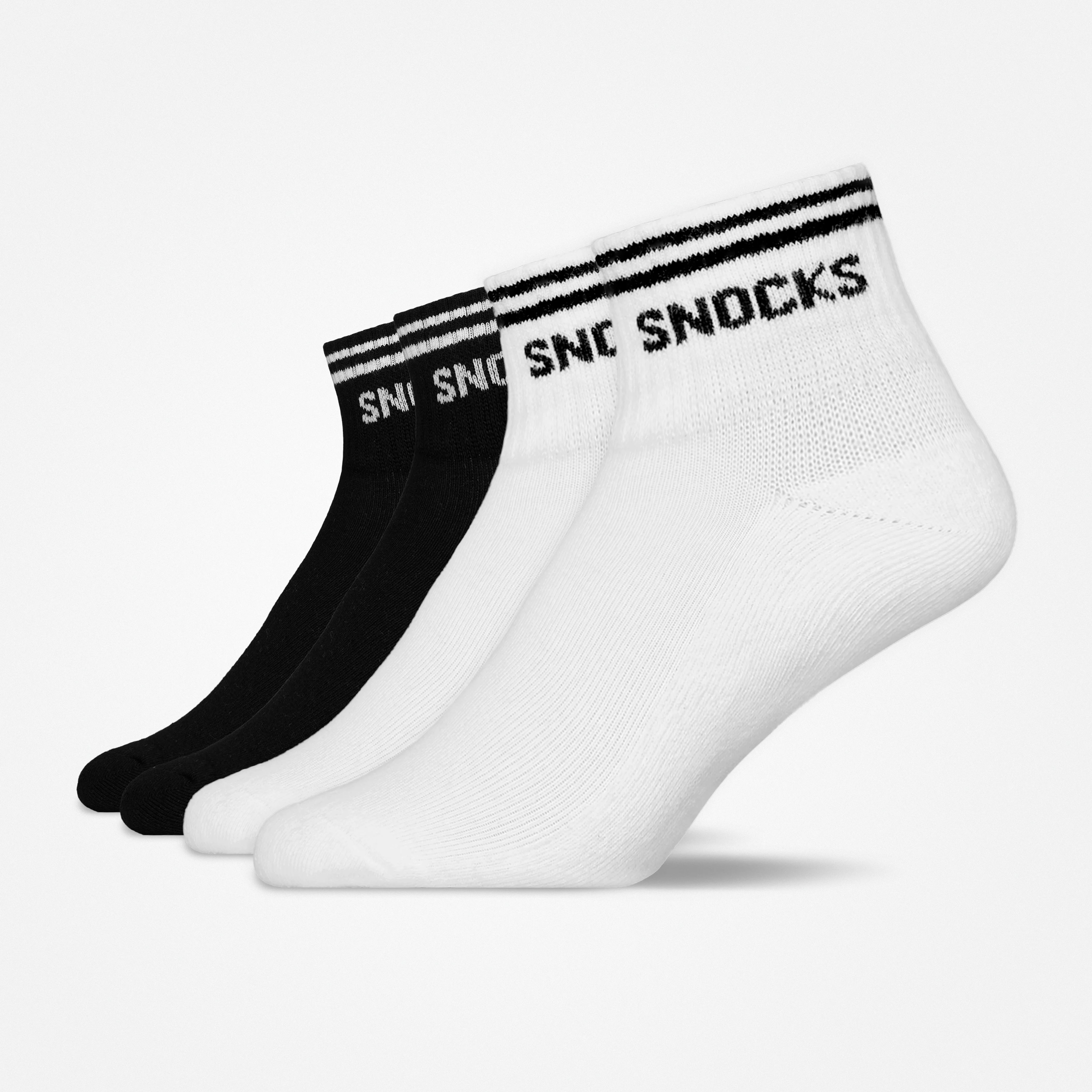 Retro Sneaker Socken | Schwarz-Weiß (Streifen)