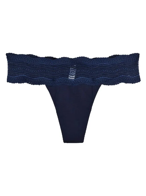 Women's Dolce Thong Panty In Navy Blue