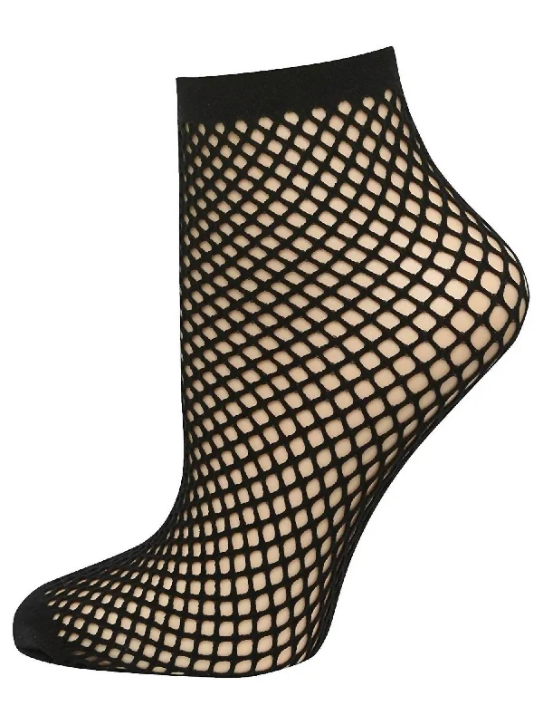 Women's Ropenet Ankle High Sock In Black