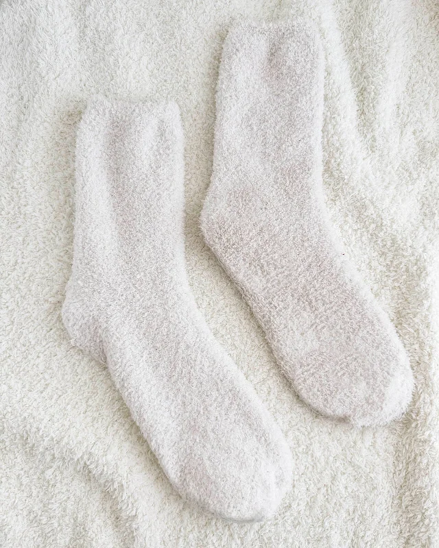 Ivory Bia Fuzzy Yarn Socks