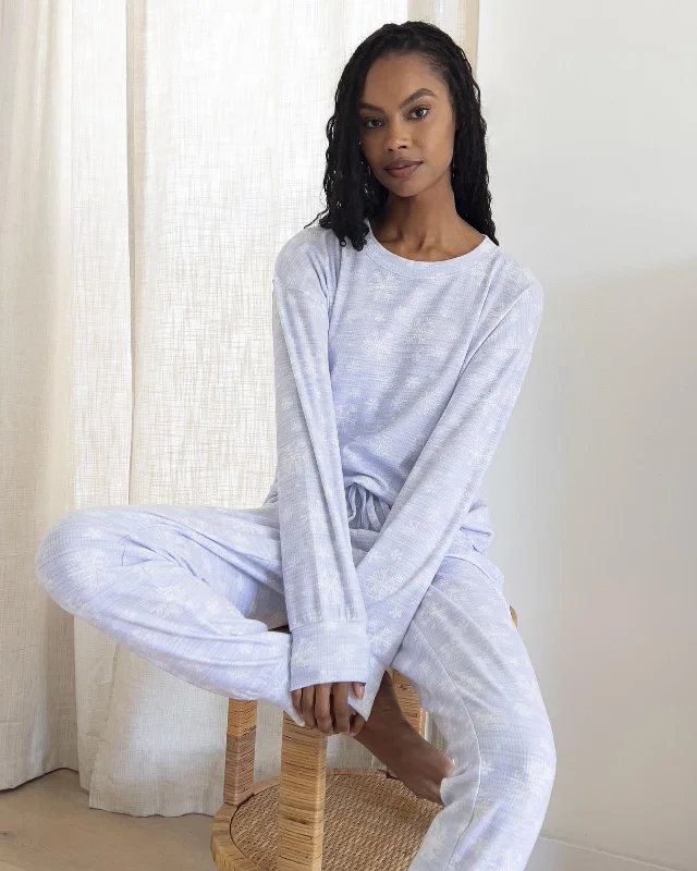 Marna Fuzzy Thermal Snowflake PJ Set