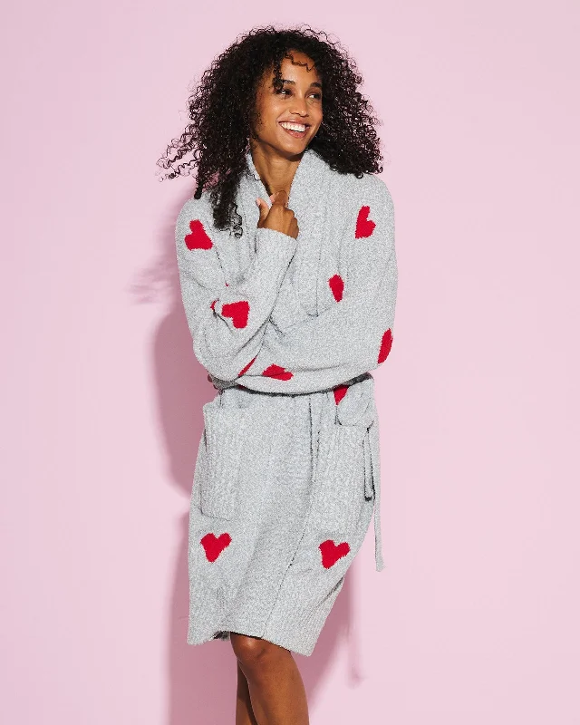 Heather Grey Red Hearts