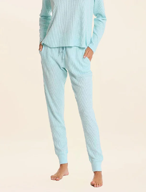 Super Soft Waffle Jogger in Aqua