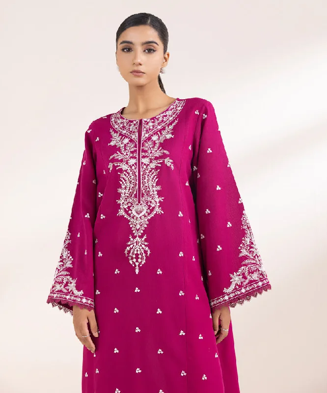 Embroidered Cotton Karandi Shirt