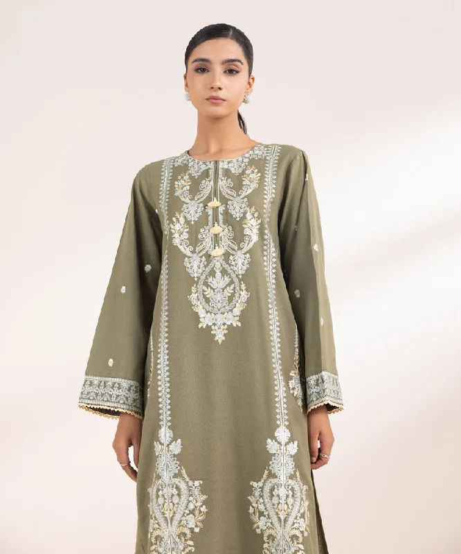 Embroidered Cotton Karandi Shirt