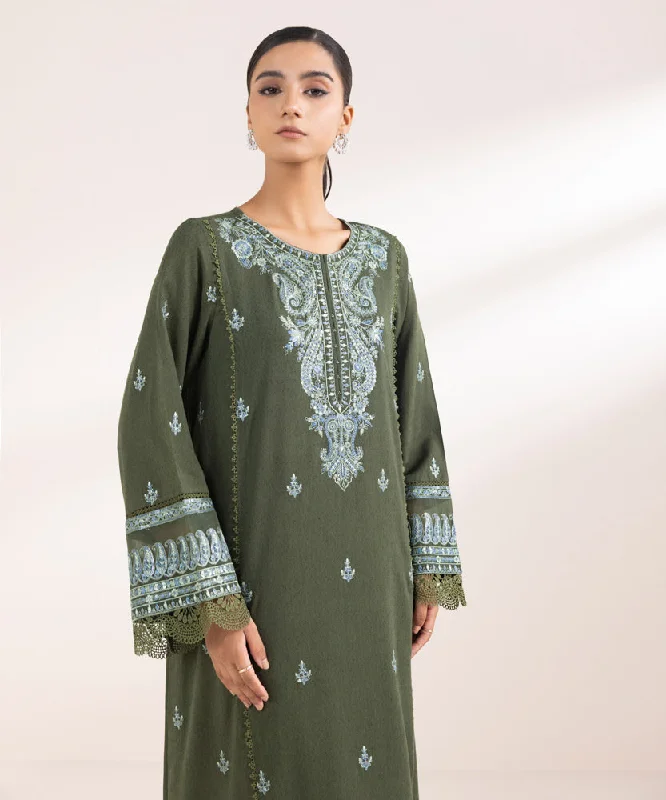 Embroidered Cotton Karandi Shirt