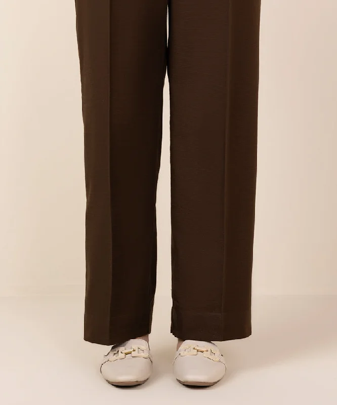 Solid Khaddar Straight Pants