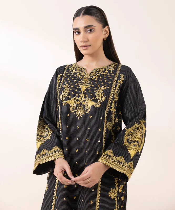 Embroidered Zari Khaddar Shirt