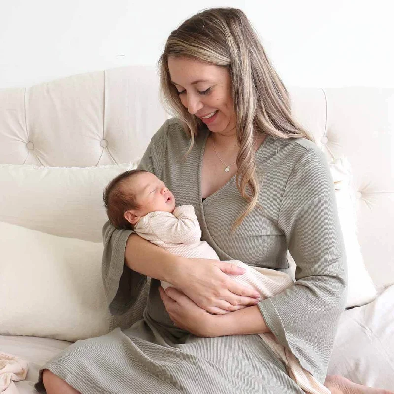 Bamboo Knit Maternity Robe | Solids