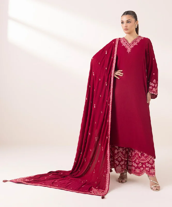 Embroidered Velvet Dupatta