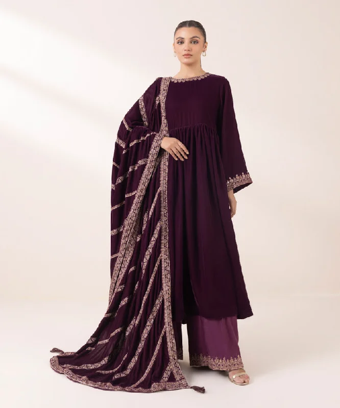 Embroidered Velvet Dupatta