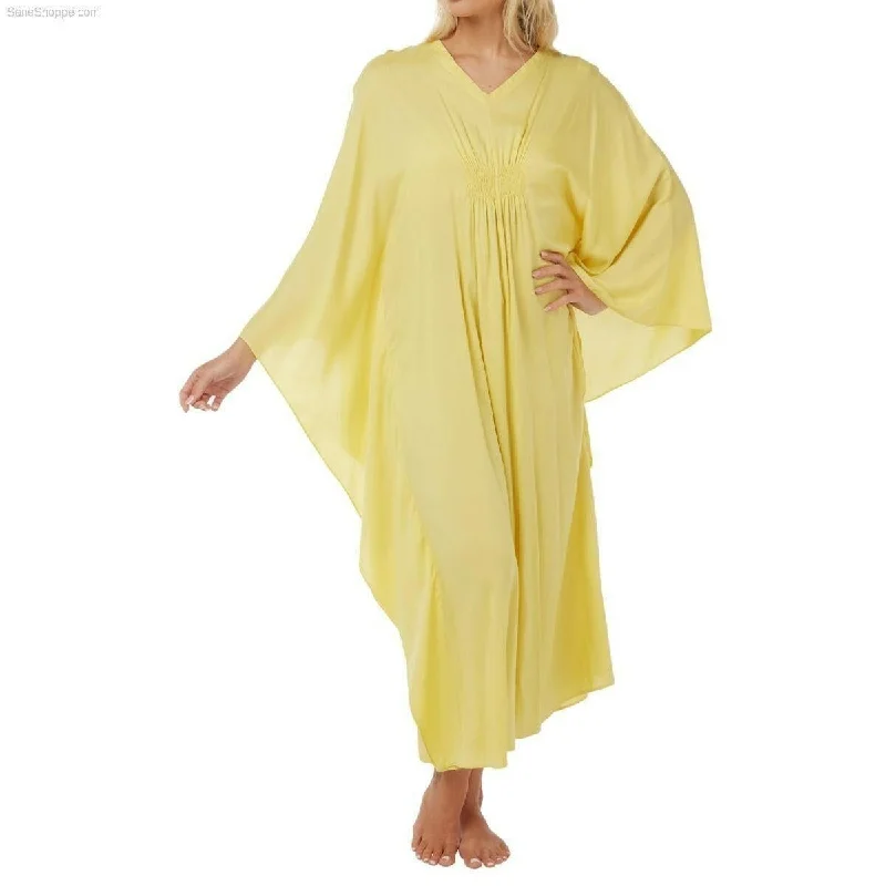 Women’s Cotton Kaftan Lounger One Size Lemon Yellow